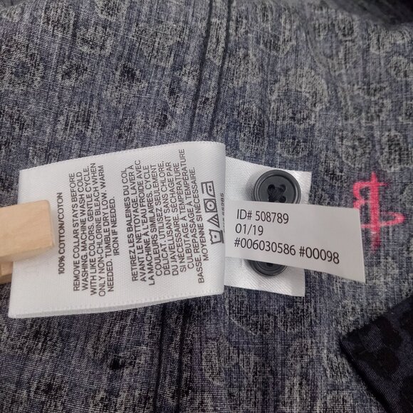 Express Mens Black Houston Rockets Slim Dress Shirt Size M 15" 15.5" Leopard - Picture 15 of 16